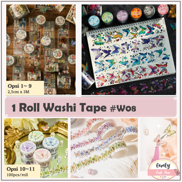 

LovelyCraftStore | Washi Tape W08 ~ PVC Tape Selotip PET Plastik Tape Selotip Jepang Deco Tape Deco Sticker Decoration Sticker Journal Scrapbook Bujo