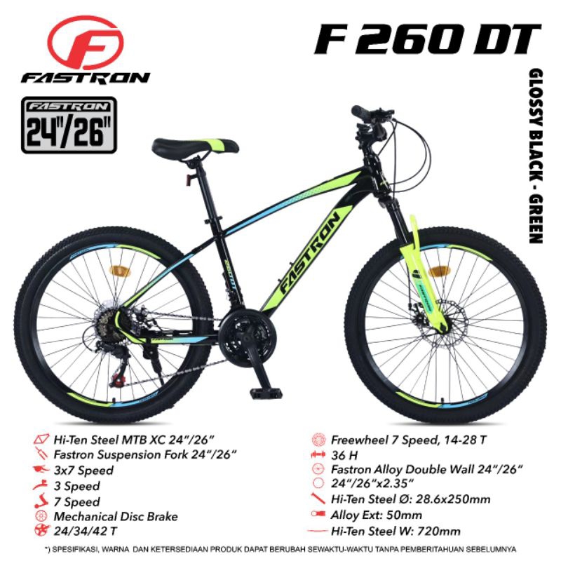 SEPEDA GUNUNG MTB 24 26 INCH FASTRON F 260 DT By PACIFIC