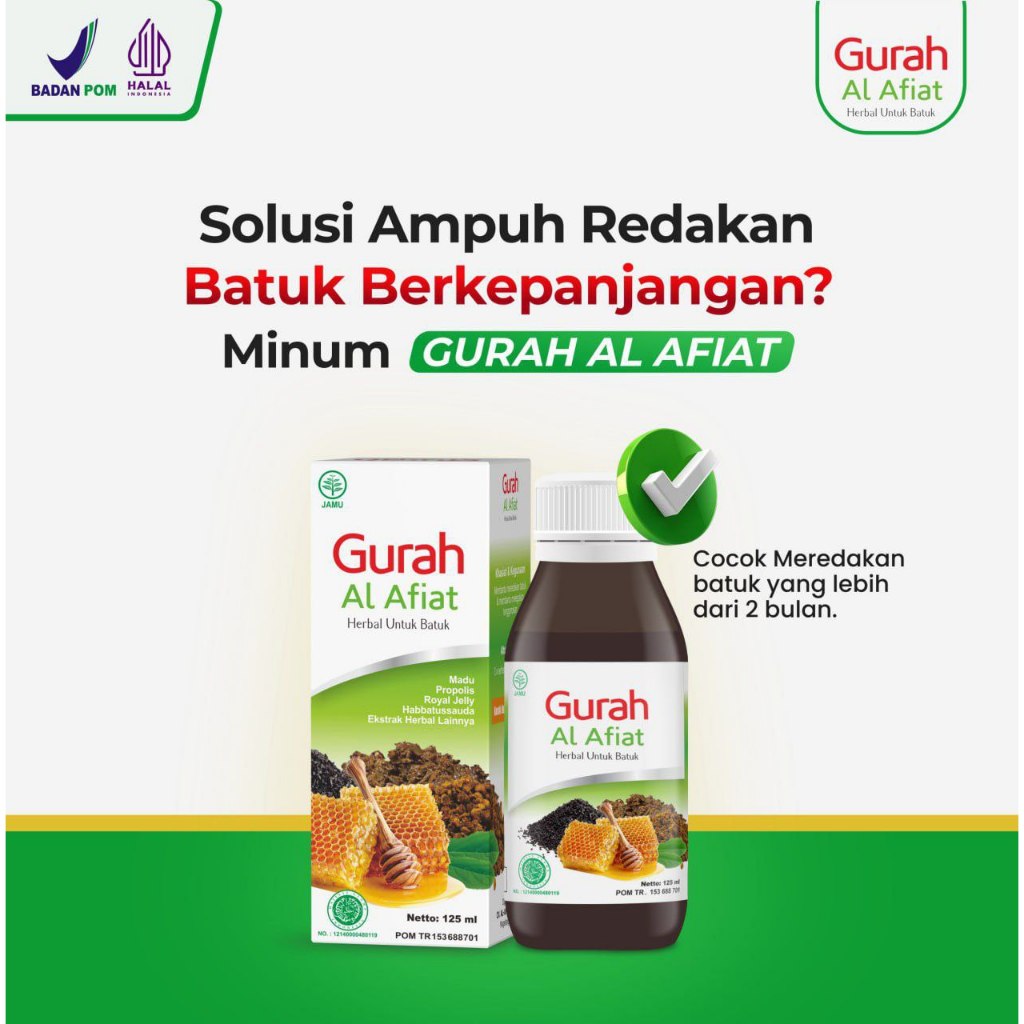 

Madu Gurah Al Afiat 125ml Herbal Batuk Berdahak Melancarkan Pernafasan - Madu - pusatherbal_02