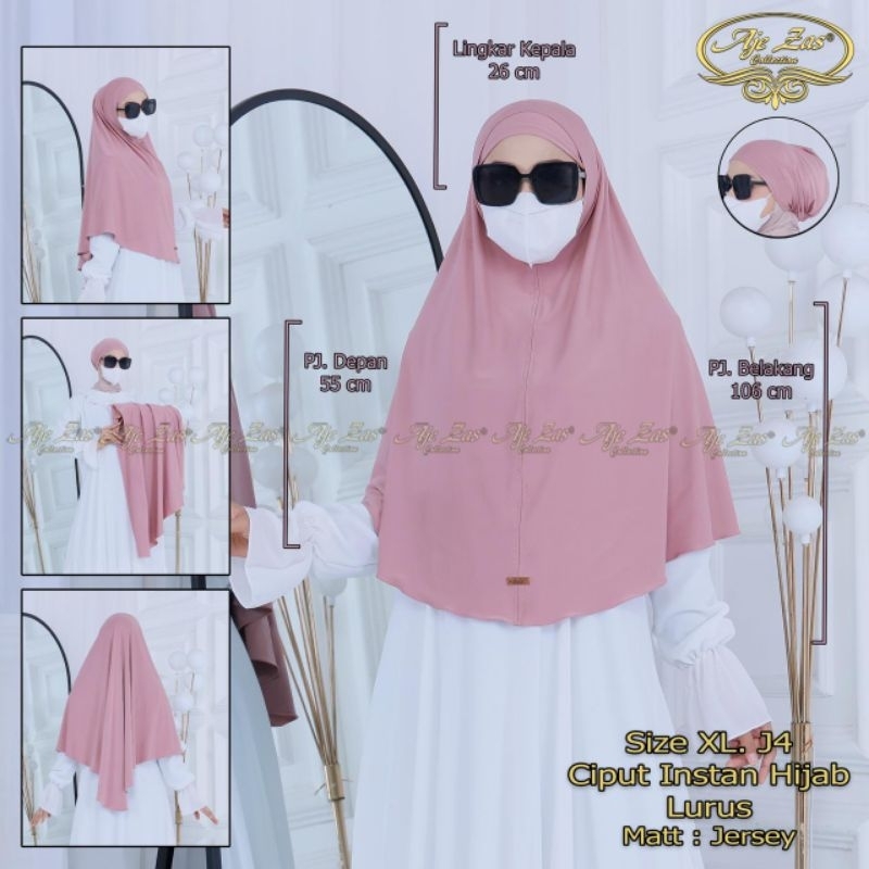 Ciput Instan Hijab Lurus J4-Xl Ory Aje Zas Matt Jersey