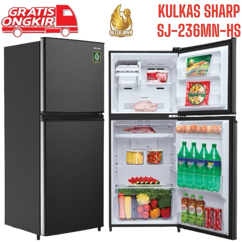 SHARP KULKAS 2 PINTU SJ236MNHS / KULKAS 2 PINTU SHARP SJ-236MNHS