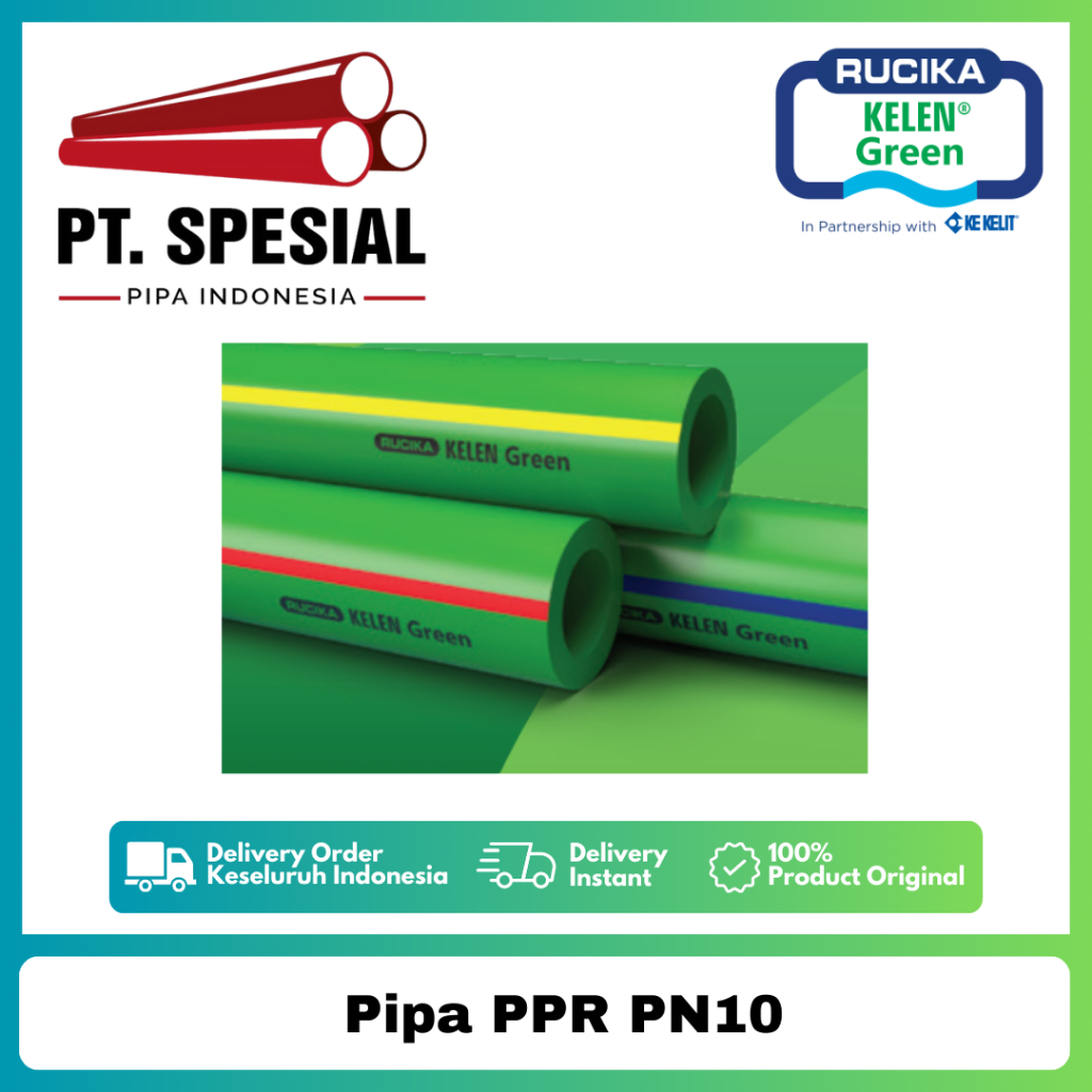 Pipa PPR PN10 Air Dingin Rucika DN160 - 6" Pipa PPR Kelen Green - 06