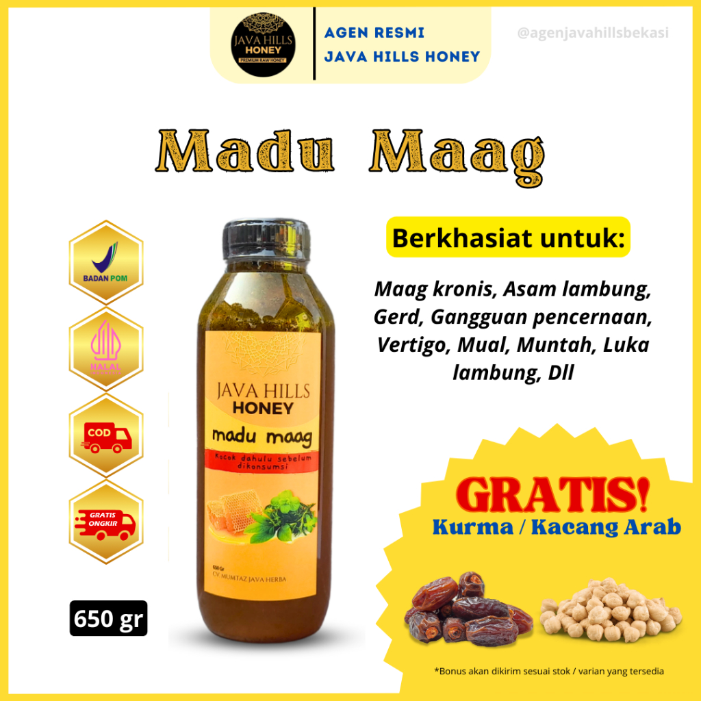 

650 Gr Madu Maag Java Hills Honey / Madu Maagh Herbal / Madu Kesehatan Lambung