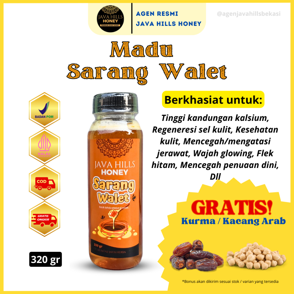 

Madu Sarang Walet Java Hills Honey / Madu Kecantikan Mencerahkan Kulit Wajah