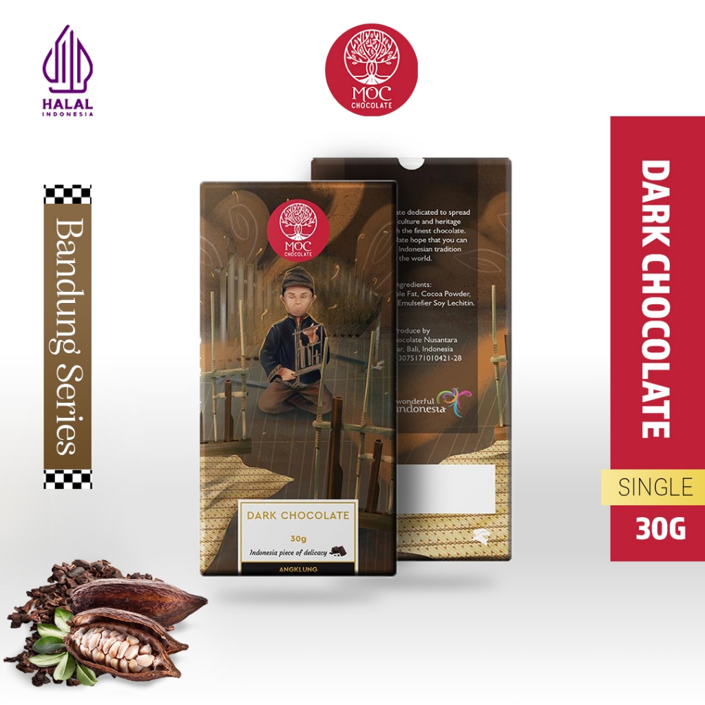 

MOC Chocolate - Bandung Series Dark Chocolate 30g - Halal - Chocolate Bar/Cokelat Batang - Chocolate Edukasi