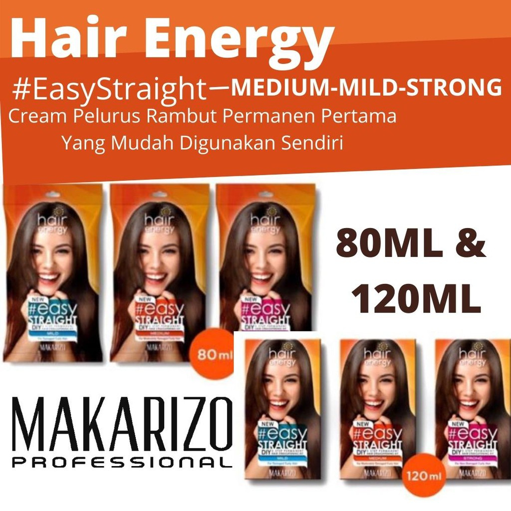 Makarizo Hair Energy Easy Straight (MILD, STRONG, MEDIUM) - Obat Smoothing - Obat Catok Rambut