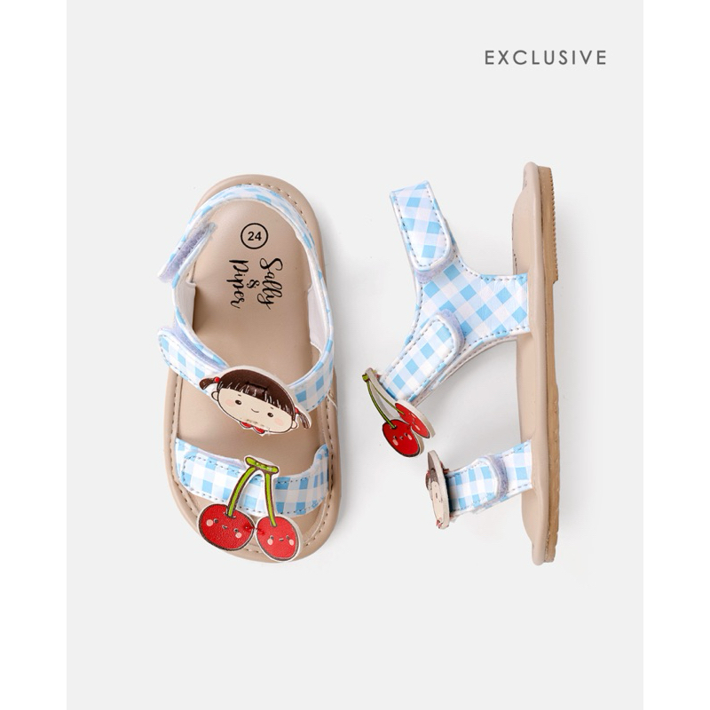 SALLY & PIPER X KIYO X Oadkids Sandal - Preloved 1x Pakai  - Sandal Anak Perempuan murah lucu biru c