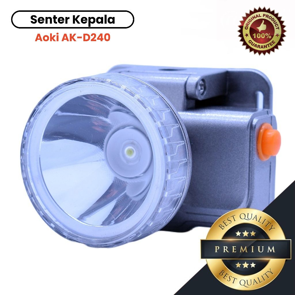 AOKI SENTER KEPALA 40WATT  ★ Professional Diving IP68 Senter Kepala AOKI AK 40WATT Silver di jamin T