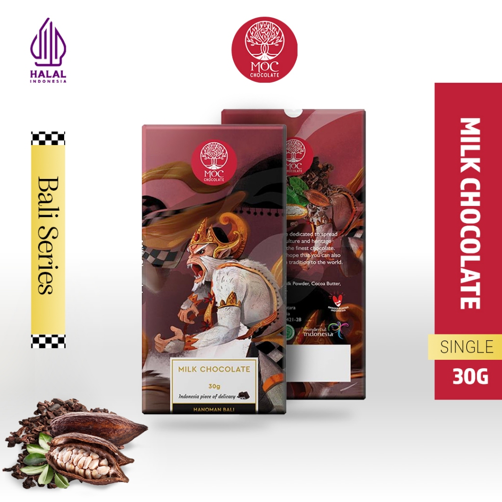

MOC Chocolate - Bali Series Milk Chocolate 30g - Halal - Chocolate Bar/Cokelat Batang - Chocolate Edukasi