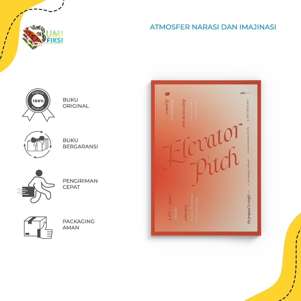 Buku Novel - Elevator Pitch - Bukune - Cecillia Wang - Bumifiksi