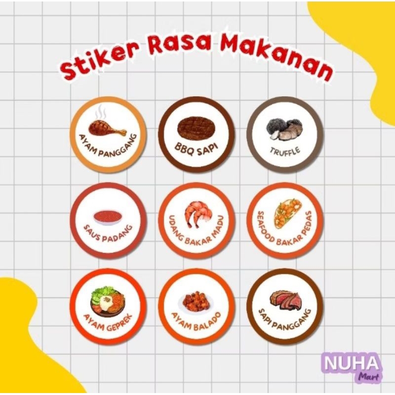 

Sticker Penanda Rasa Makanan Label Varian Bubukbumbu Tabur Keripik