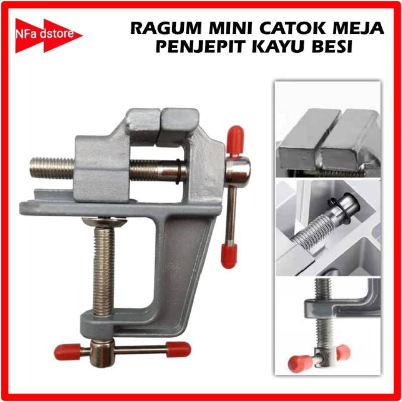 Catok Meja Ragum Mini Clamp Penjepit Kayu Besi