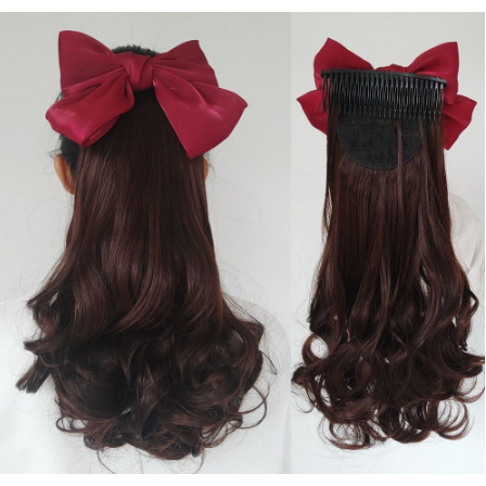 Hairclip Curly Ekor Kuda, Hairclip Pita, Hairclip Ponytail, Hairclip Rambut Palsu