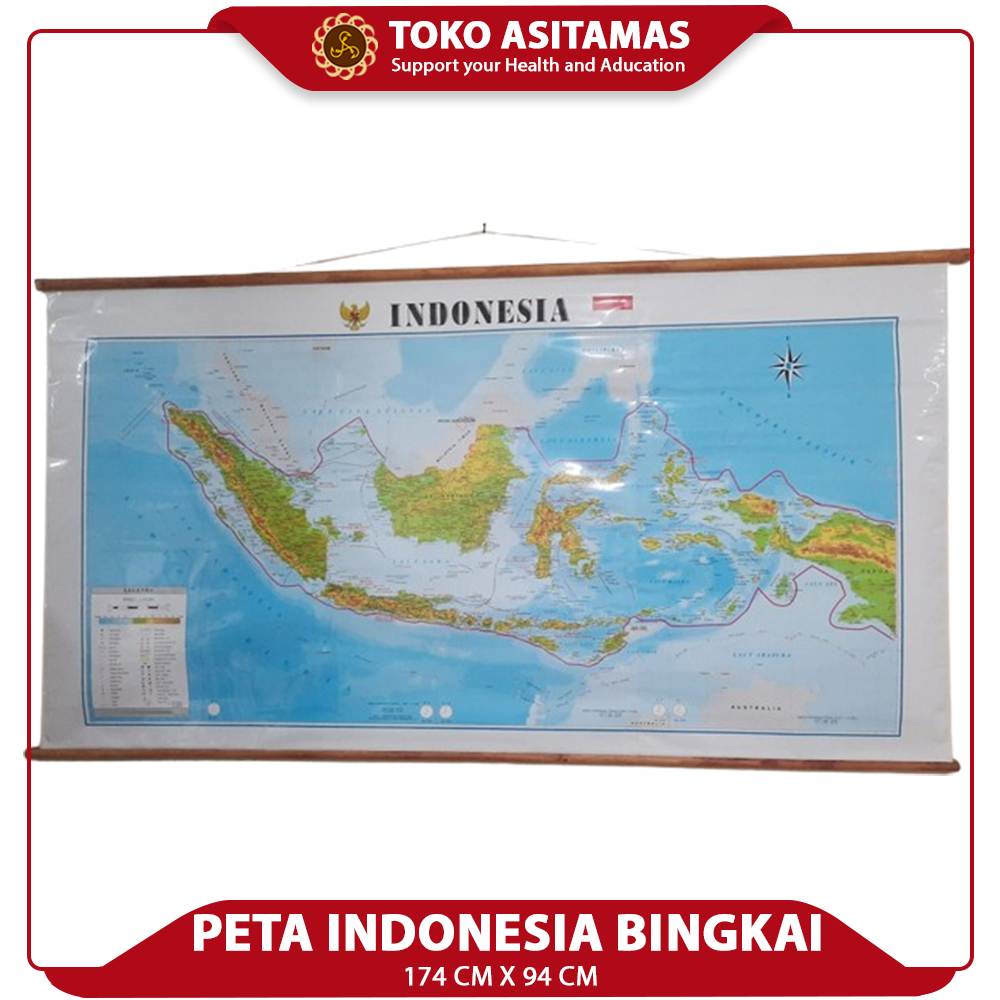 Peta Indonesia (Bingkai) Ukuran Besar