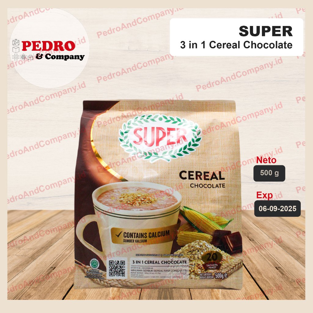 

Super cereal chocolate 500 gram 20 sachet sereal susu coklat 3 in 1