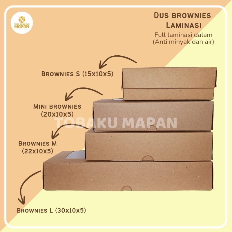 

Dus Brownis/Dus Kraf Brownis/Kotak Brownis/Box Brownis Laminasi
