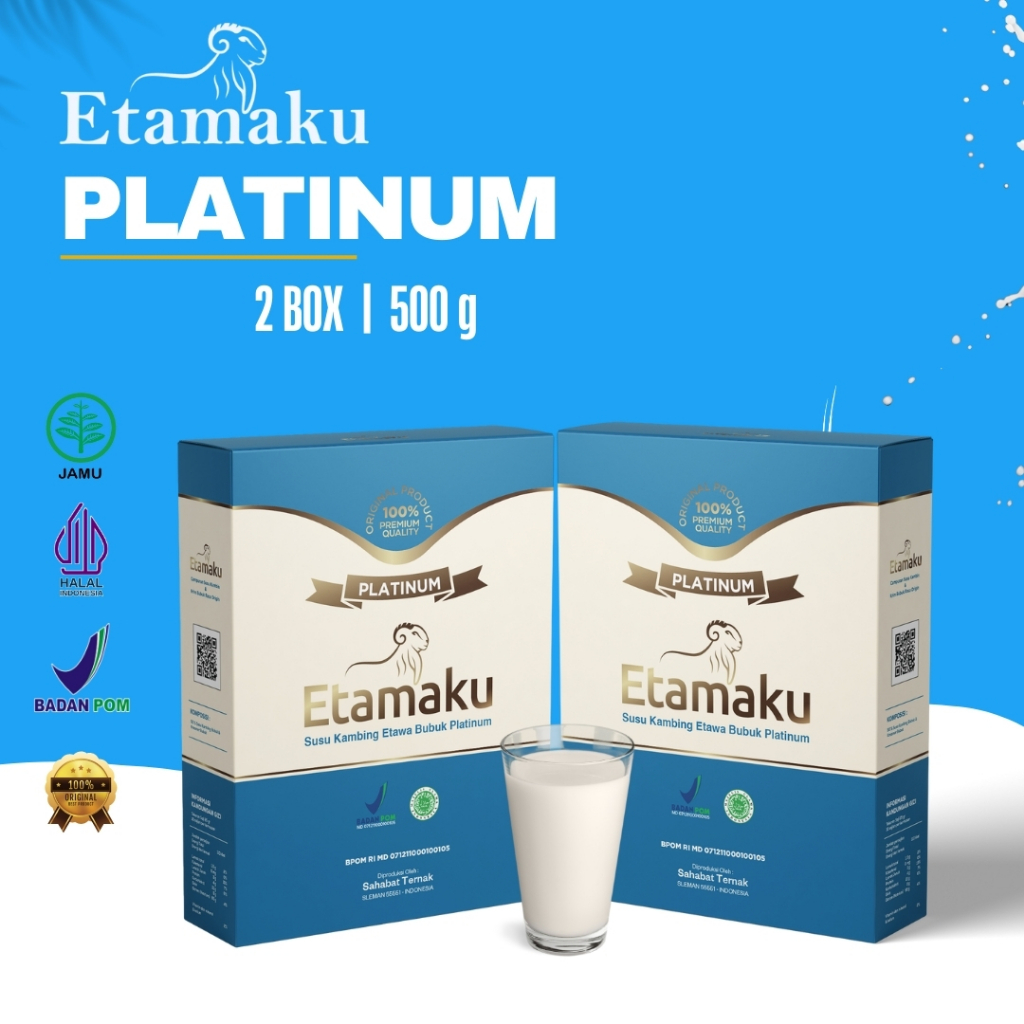 

Etamaku Susu Kambing Etawa - Sudah BPOM & Halal - Paket 2 Box - Untuk Kebutuhan Gizi Harian Optimal