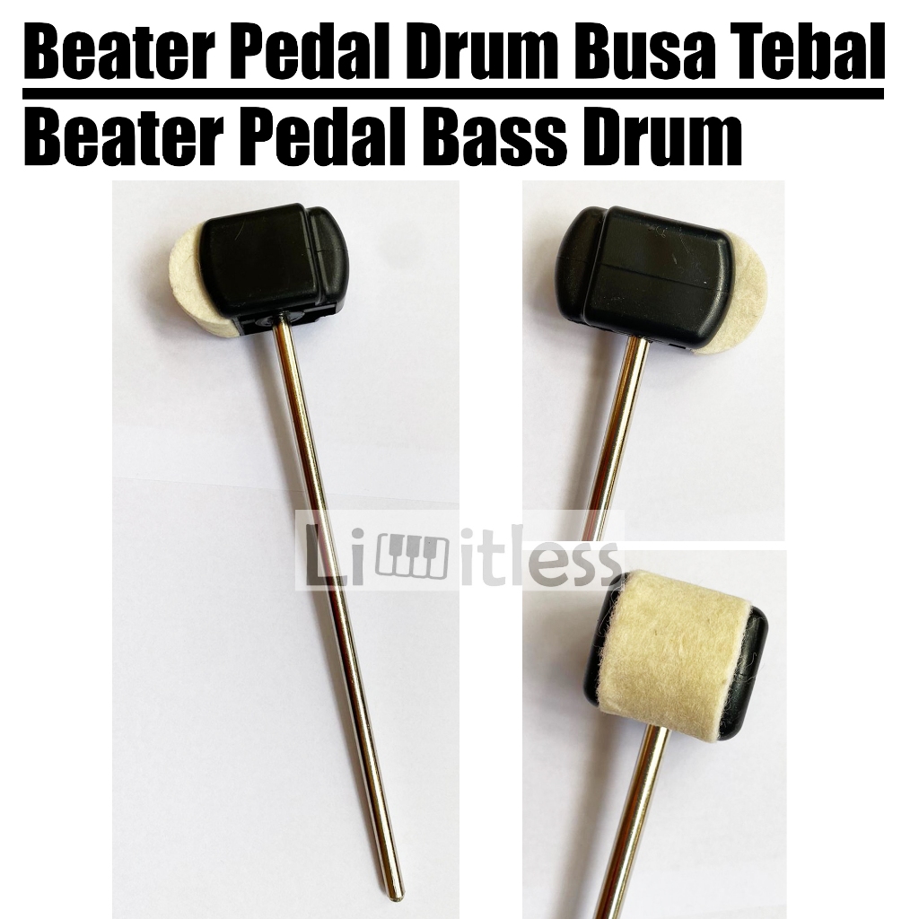 Beater Pedal Drum / Beater Pedal Bass Drum 2 Sisi Busa Tebal