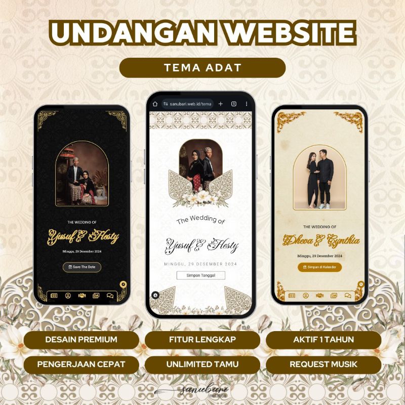 Undangan Digital Website Pernikahan | TEMA ADAT