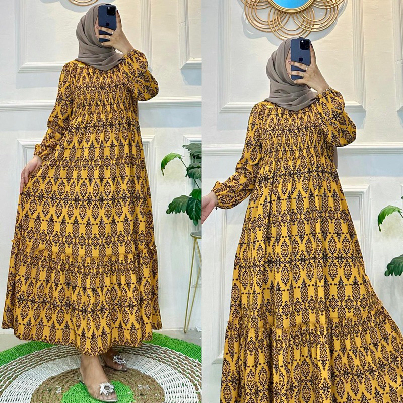 Gamis Rempel batik fashion muslim mewah