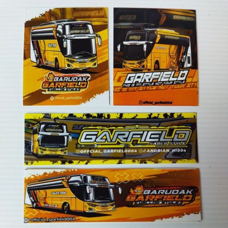 

stiker paket Garfield isi 4 pcs anti air