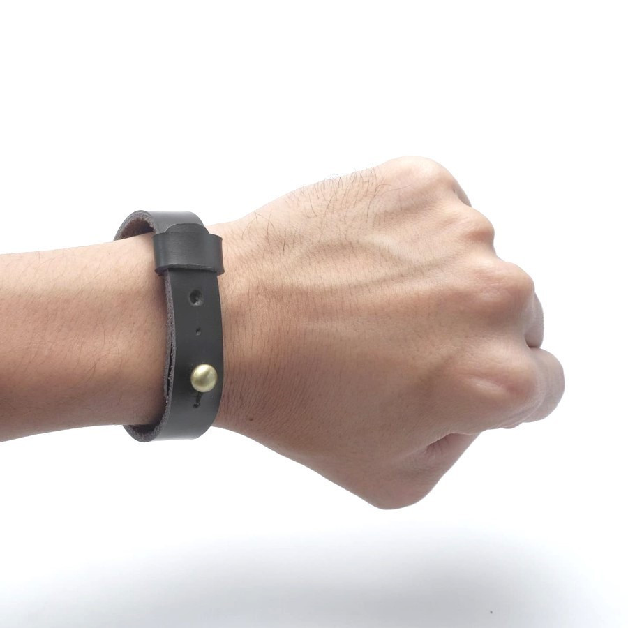 Gelang simple kulit asli - leather pria wanita