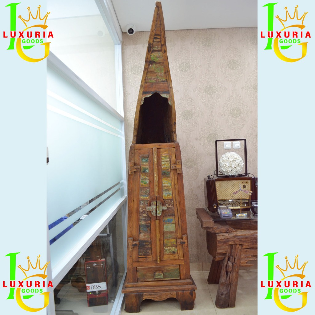 BARANG ANTIK LEMARI ANTIK BEKAS PERAHU KAYU ASLI