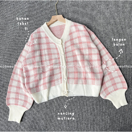 PRETTIEST THINGS KOREAN CARDI // CARDIGAN KOTAK KOREA CROP OVERSIZE BALON GEMOY