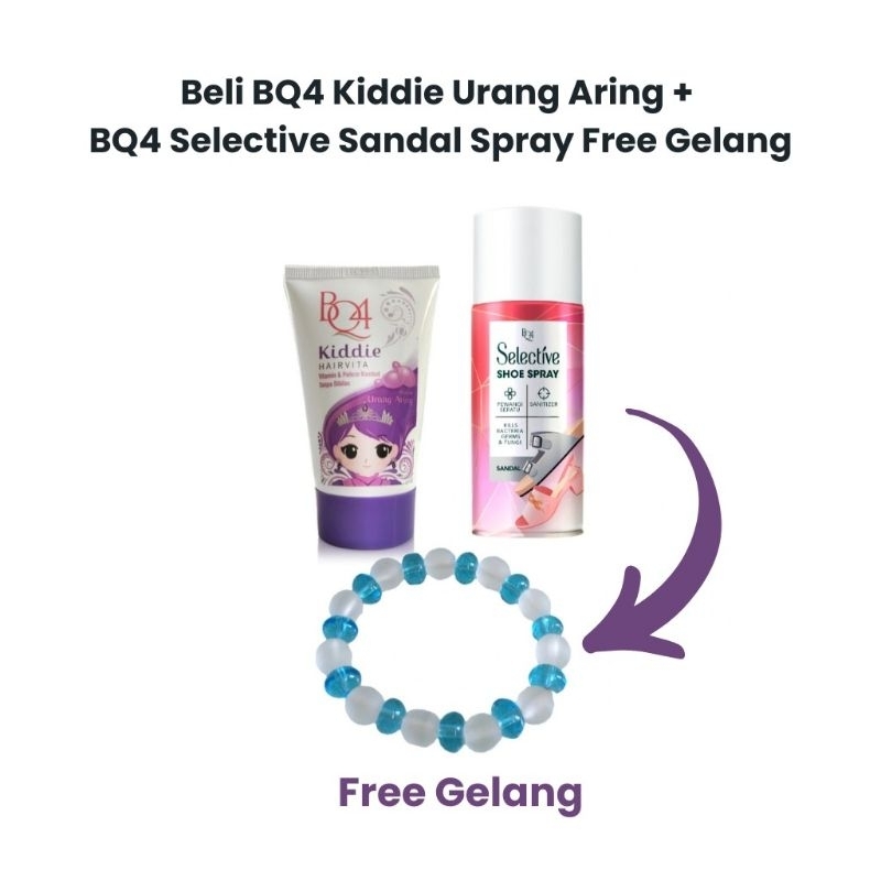Paket Berhadiah Gelang Manik Batu Kiddie Urang Aring + Selective Sandal