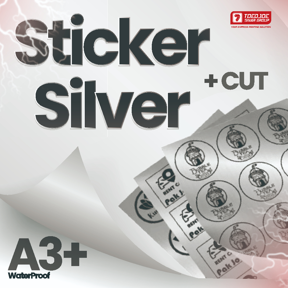 

Cetak Print Stiker Silver Metalic - Murah Cepat dan Berkualitas - Cutting Bulat, Kotak, sesuai Pola