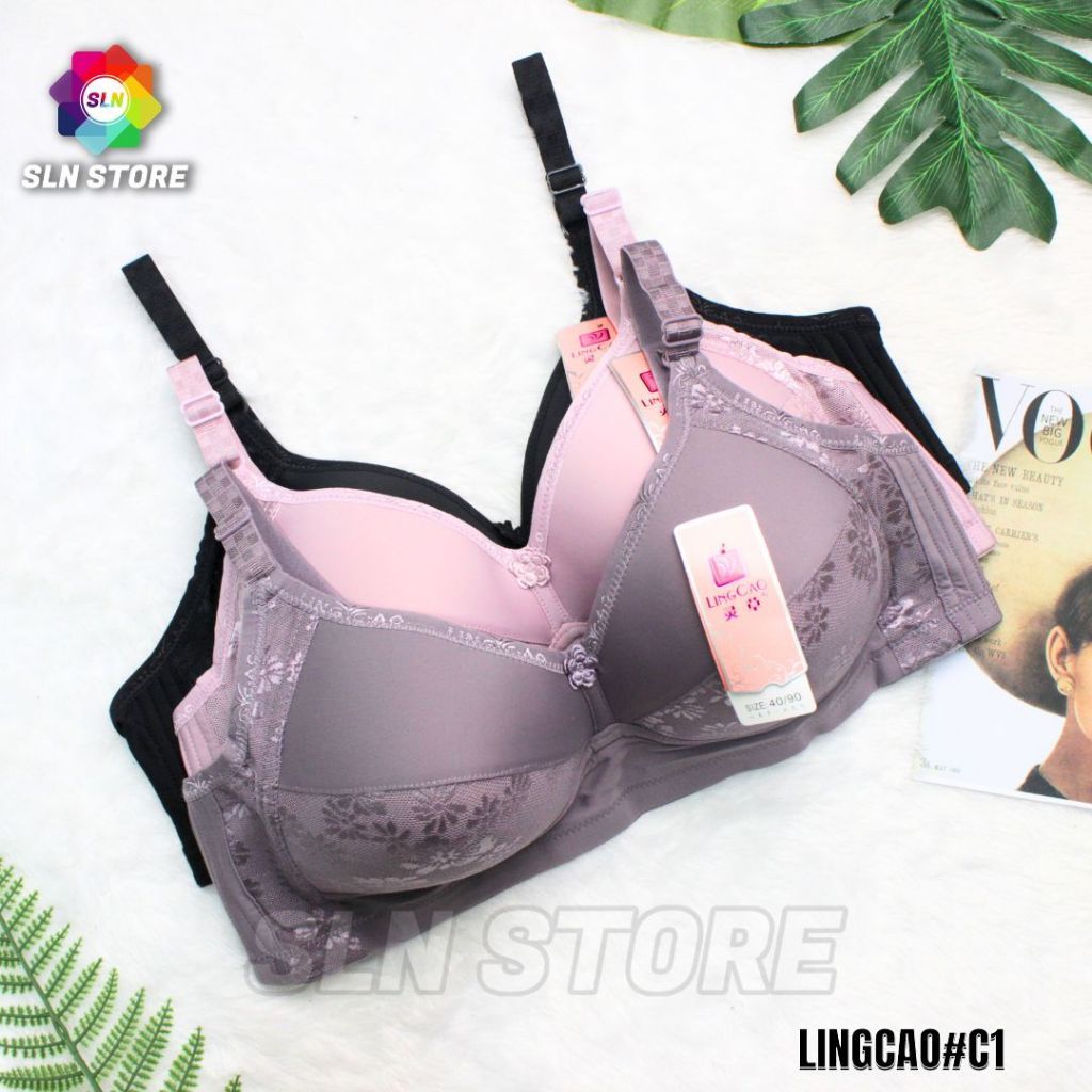 BRA WANITA LINGCAO TANPA KAWAT CUP BESAR ORIGINAL / BH PEREMPUAN BUSA TEBAL IMPORT