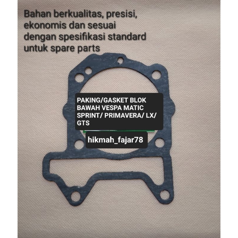 PAKING/GASKET BLOK BAWAH VESPA MATIC SPRINT/ PRIMAVERA/ LX/ GTS