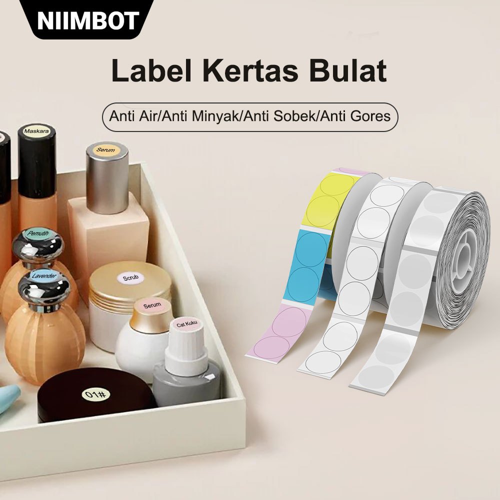 

NIIMBOT D11/D110/D101 Stiker Kosmetik Kertas Label Bulat Stiker Label Kecil Titik Transparan