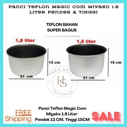 PANCI TEFLON MIYAKO MAGIC COM / RICE COOKER 1,8 L 508 , 509 , 507 , 638 , 528 , 15cm dan 13cm