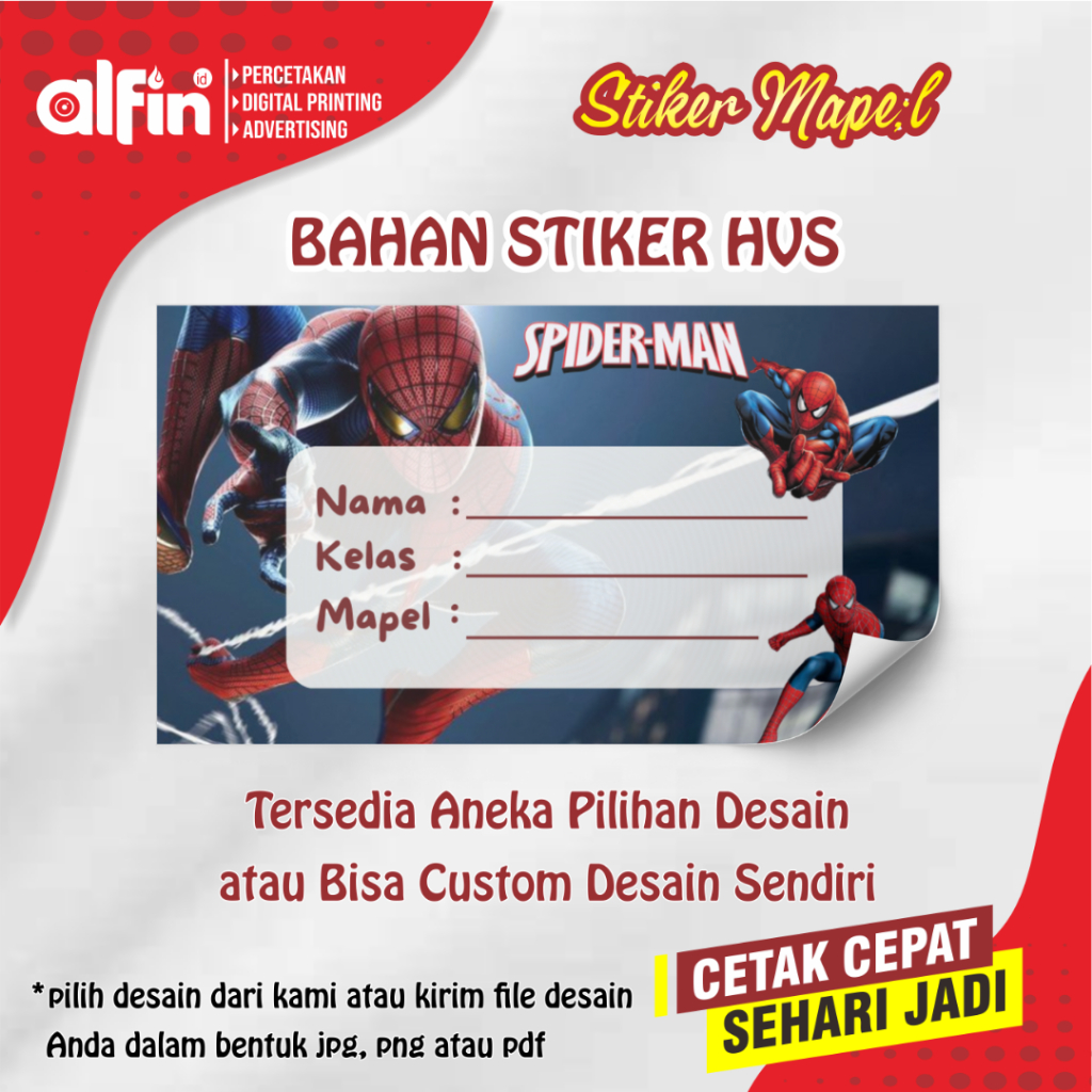 

stiker mapel | stiker HVS | mata pelajaran PAUD, TK, SD | stiker karakter