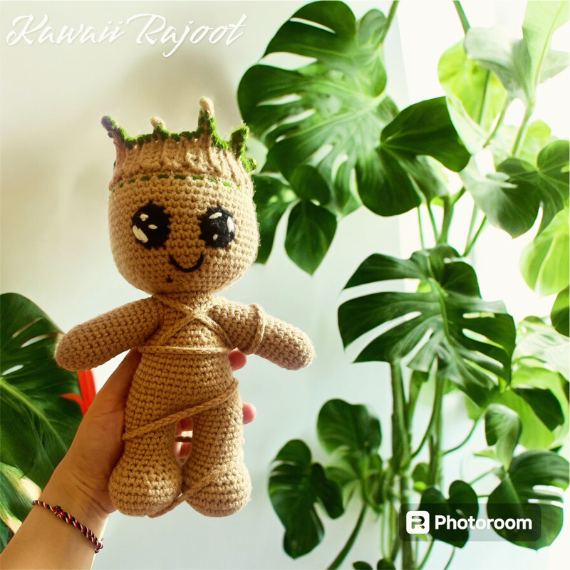 baby Groot boneka rajut handmade