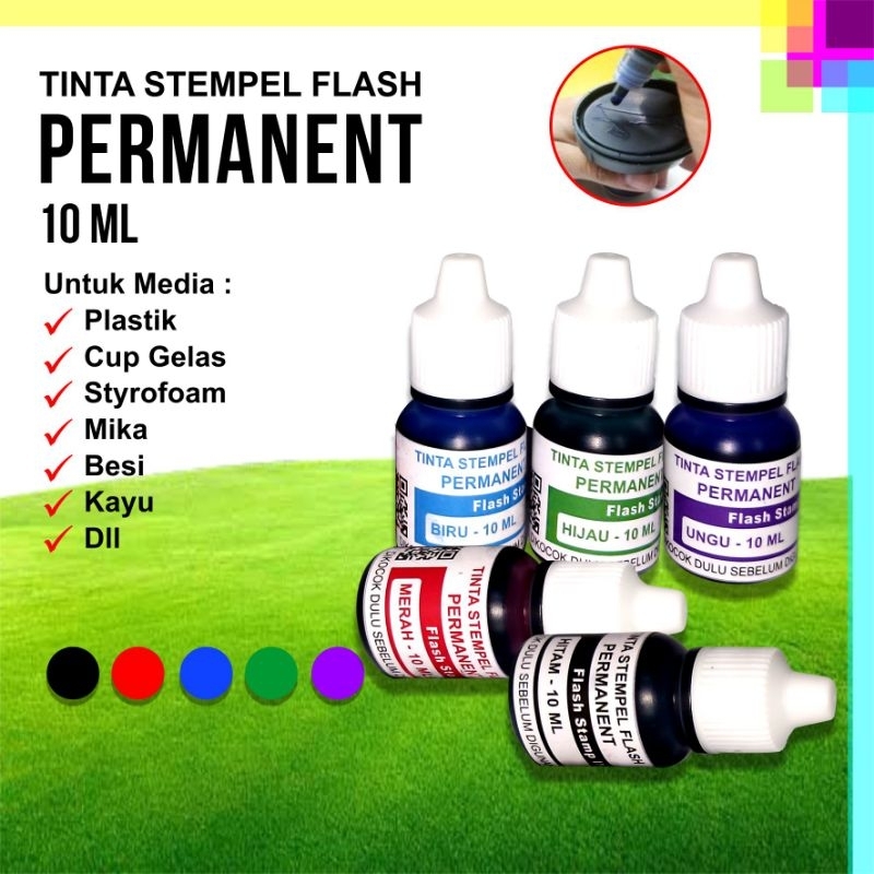 

TINTA STEMPEL FLASH PERMANEN 10 ML Gelas Cup | Plastik | Styrofoam | Mika | Kayu | Besi eDLL