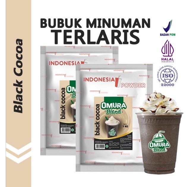 

[Bundle 2Bag x 1Kg] Rasa Black Cocoa Bubuk Minuman Premium Merk Omura Blend (Mix Gula)