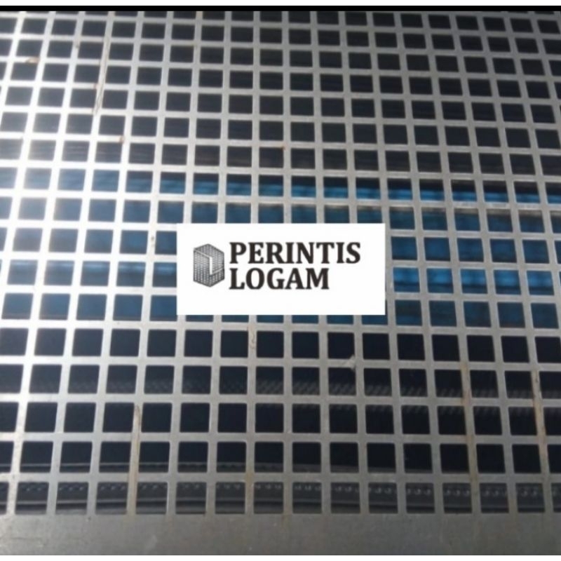 Plat Lubang Besi KOTAK Tebal 1mm 1.2 x 2.4 Meter Lubang 10x10mm