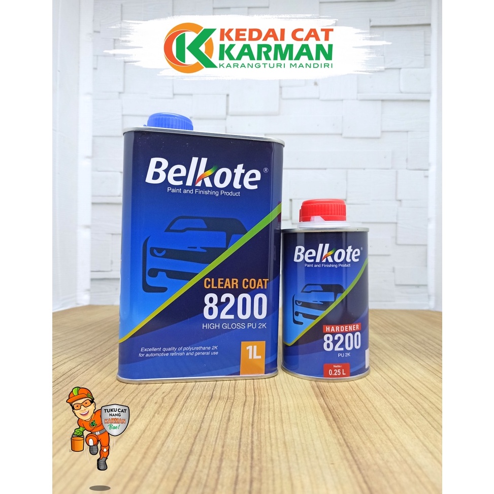 CLEAR COAT  CLEAR  PERNIS BELKOTE PU 2K GLOSS 82 1 LITER 1 SET  PELINDUNG CAT DUCO MOBIL MOTOR BESI 