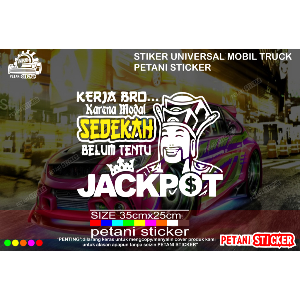 kata kata kaca mobil truk / stiker cutting kata kata truk mobil stiker universal Jackpot
