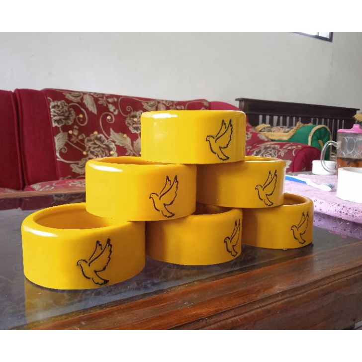 FG2 Tempat pakan Wadah makan Cepuk tempat makan burung merpati fiber berlogo