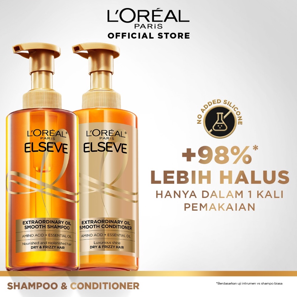 KODE V74O Paket Hemat LOreal Paris Elseve Extraordinary Oil Sublime Sleek Siliconefree Premium Shamp