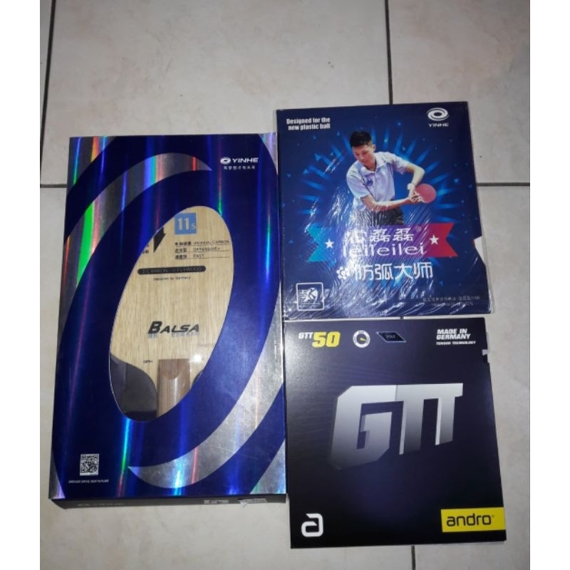 Paket Rakit yinhe T11s bet pingpong karet gtt50 yinhe lei3 vip