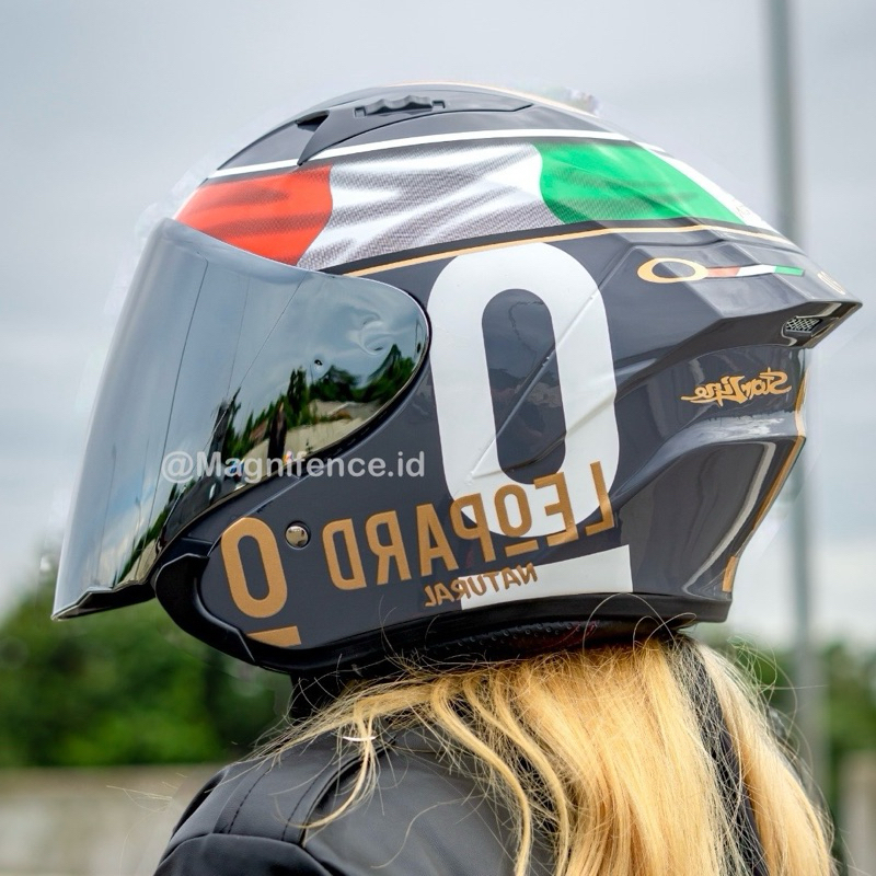 TERBARU HELM KBR HALF FACE LEOPARD DALA PORTA SPOILER HELM HALF FACE SNI HELM HALF FACE DEWASA HELM