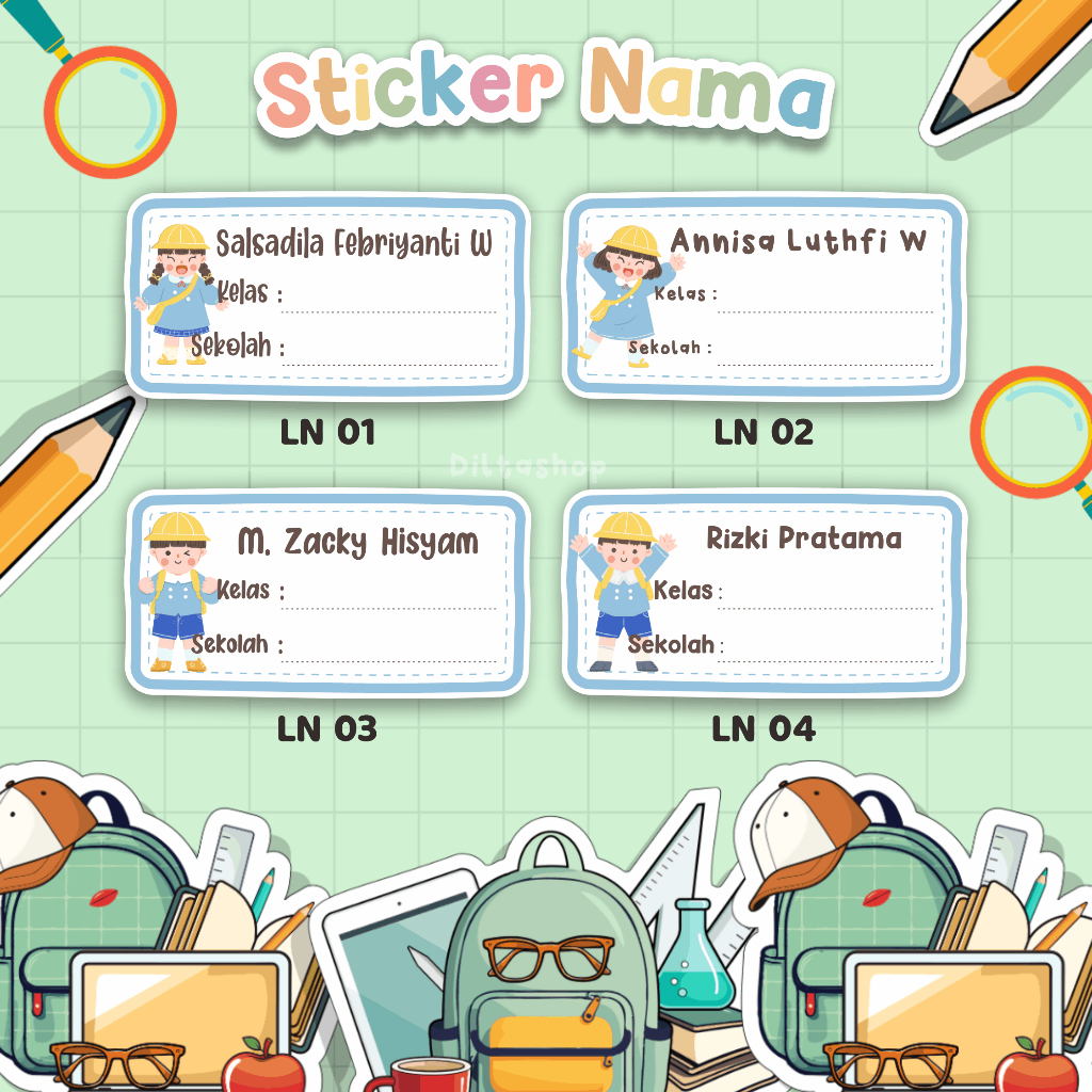 

STIKER MATA PELAJARAN ISI 40pcs - Stiker Label Nama - Stiker Nama - Stiker Buku - Sticker Label