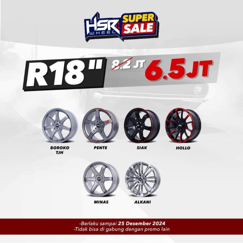 PROMO MURAH VELG HSR RING 18