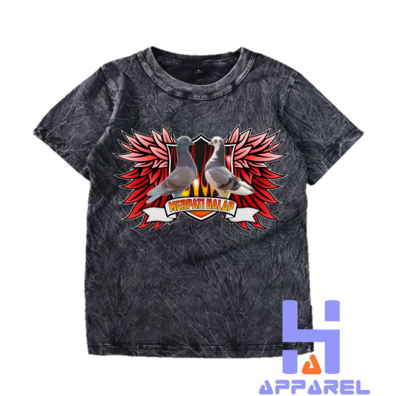 BAJU ANAK KAOS ANAK WASHED MERPATI BALAP MERPATI JAPATI