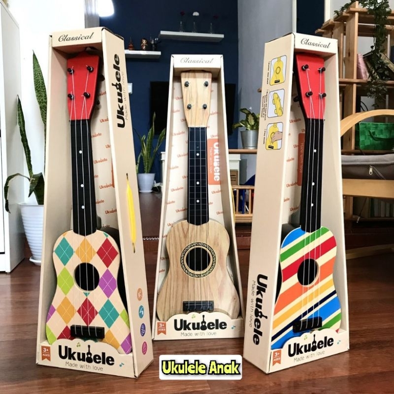 Mainan Ukulele Premium Anak - Gitar Lele Alat Musik Kentrung