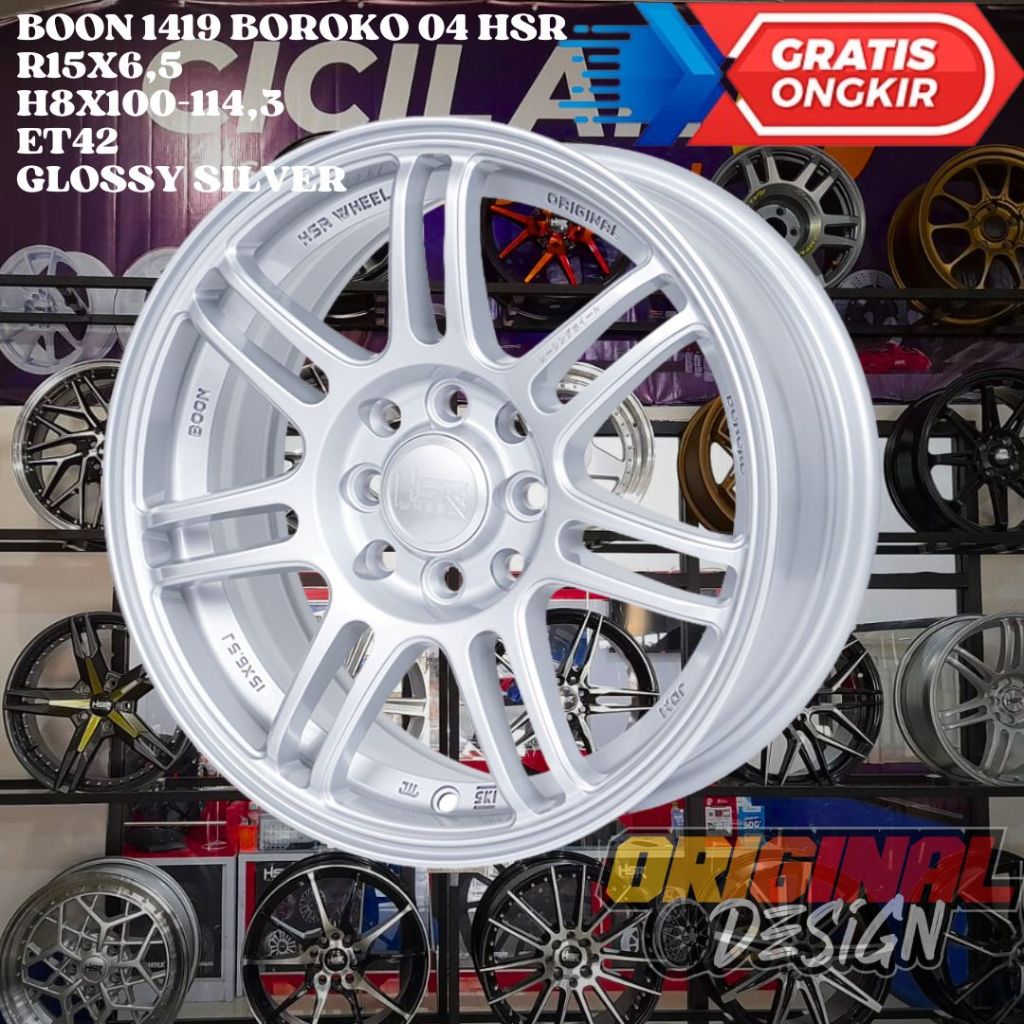 Velg Mobil Ring 15 HSR BOON R15 COCOK UNTUK BRIO , AGYA , AYLA , MIRAGE